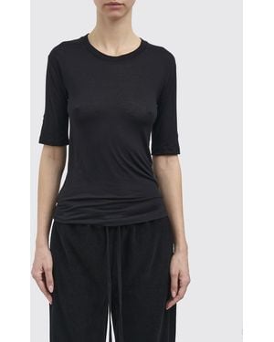 Thom Krom Silk Blend Crew Neck T-Shirt - Black