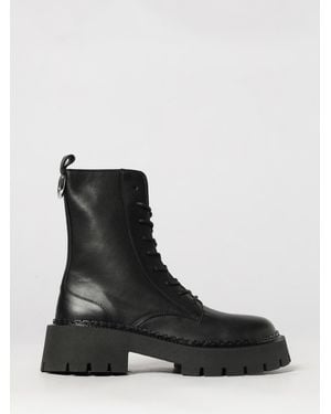 Vic Matié Vic MatiÉ Calfskin Combat Boots With Metal Ring And Side Zip - Black