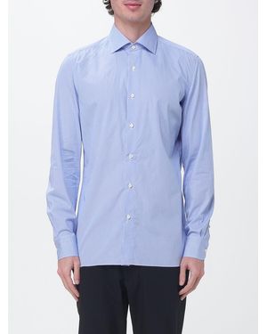 Luigi Borrelli Napoli Striped Cotton Shirt - Blue