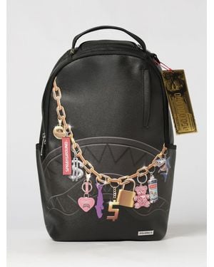 Sprayground Mochila Printed Hanging Stuff De Algodón Revestido Con Estampado Gráfico - Negro