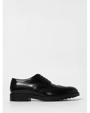 Tod's Brushed Leather Derby Shoes With Brogue Pattern - White