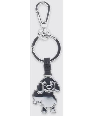 Coccinelle Llavero Basic Metal Nickel - Blanco