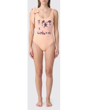 Chloé ChloÉ Slogan Print One-Piece Swimsuit With Bow Detail - Pink
