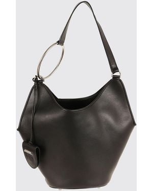 Dondup Flared Leather Shoulder Bag With Removable Pouch - Black