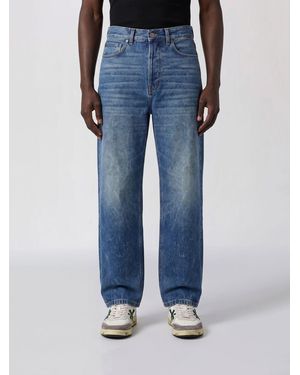 Haikure Vaqueros Anchos De Denim De Algodón Con Cintura Media Y Cinco Bolsillos - Azul