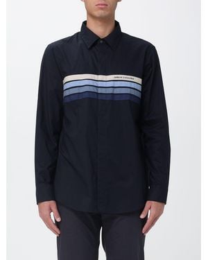 ARMANI EXCHANGE Cotton Poplin Shirt - Blue