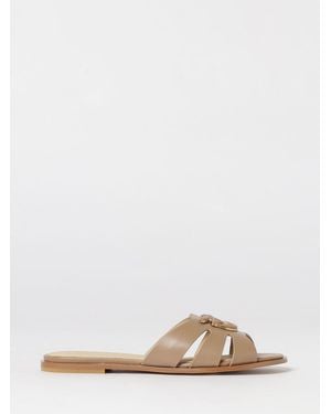 Pinko Milly 04 Leather Mules - Natural