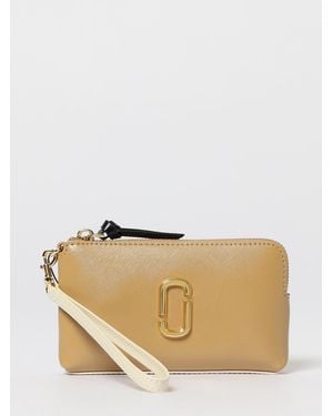Marc Jacobs The Snapshot Wristlet Bicolor Saffiano-Leder-Clutch - Natur