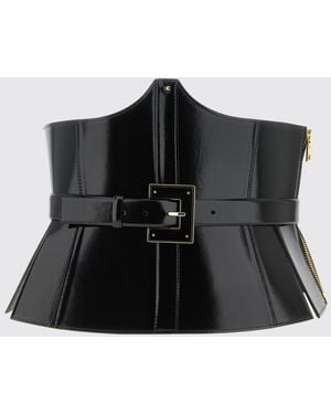Elisabetta Franchi Classic Genuine Leather Belt For An Elegant Look - Black