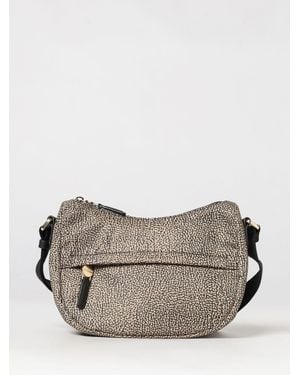 Borbonese Luna Polka Dot Recycled Nylon Crossbody Bag - Grey