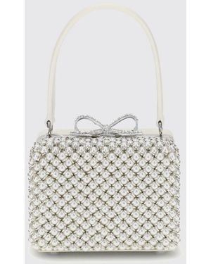 Self-Portrait Clutch Con Perle - Bianco