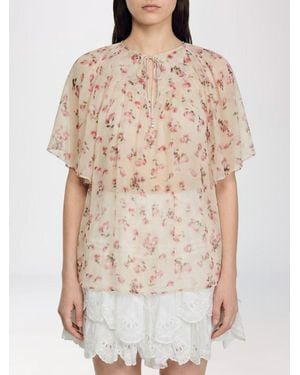 Isabel Marant Printed Viscose Neslya Blouse - Natural