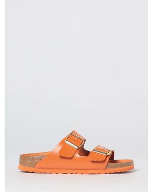 Birkenstock Arizona Smooth Leather Sandals With Double Buckles - Orange
