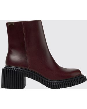 Camper Pix London Leather Ankle Boots - Purple