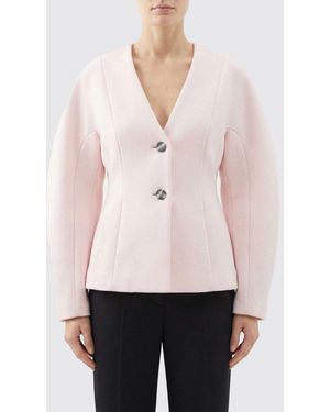 Ganni Wool Single Breasted Blazer - Pink