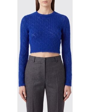 Jil Sander Cropped Crewneck Sweater - Blue