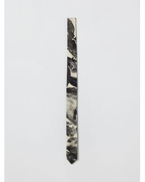 Alysi Printed Silk Tie - White