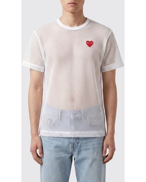 COMME DES GARÇONS PLAY Comme Des GarÇ Ons Play Mesh T-Shirt With Logo - Blue