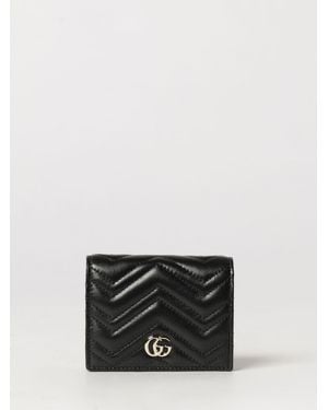 Gucci Gg Marmont Chevron Matelassé Nappa Bifold Wallet - Black