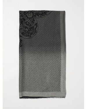 Etro Modal Blend Scarf With Paisley Jacquard - Grey