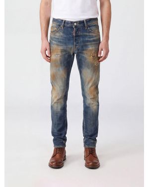 DSquared² Teddy Slim Fit Worn-Effect Skinny Jeans - Blue