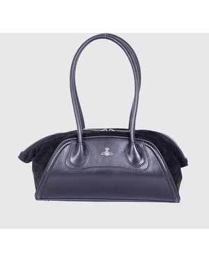 Vivienne Westwood Shirley Schultertasche Aus Glattleder Mit Orb-Logo - Blau