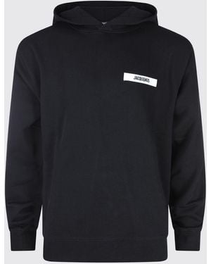 Jacquemus Cotton Hoodie With Logo - Blue