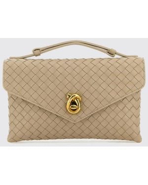 Bottega Veneta Small Knot Lock Intrecciato Leather Top Handle Bag - Natural
