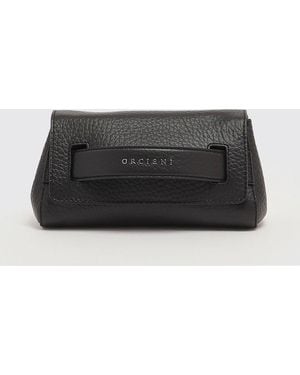 Orciani Gossip Xs Soft Hammered Leather Clutch - Gray