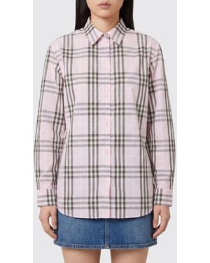 Burberry Cotton Shirt With Vintage Check Pattern - Grey