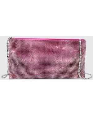 Benedetta Bruzziches Minibolso Your Best Friend De Raso Con Pedrería Y Bandolera Joya - Morado
