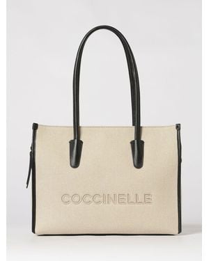 Coccinelle Myrtha Cotton Canvas Bag - Natural