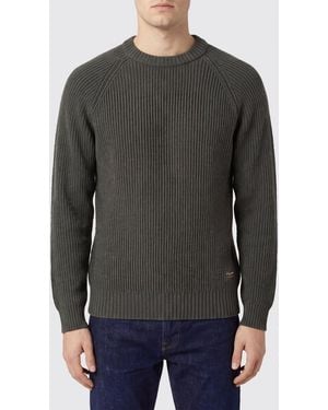 Filson Long-Sleeved Wool Turtleneck Sweater With Button Closure And Ribbed Trims - Gray