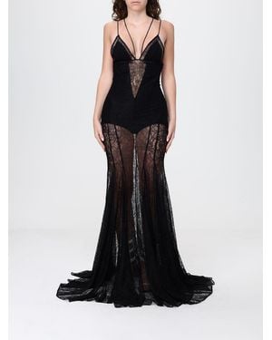 Elisabetta Franchi Long Lace Dress - Black