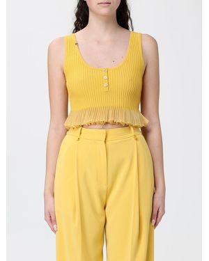 Elisabetta Franchi Knitted Cropped Top - Yellow