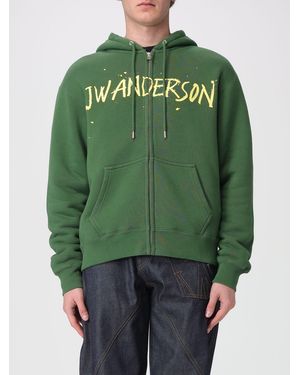 JW Anderson Cotton Hoodie With Logo - Green