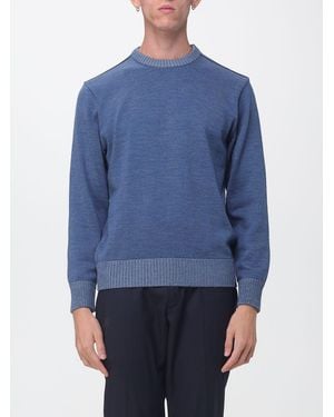 Paul & Shark Paul &Amp Shark 100% Wool Crewneck Jumper With Ribbed Trims - Blue