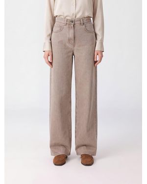 Brunello Cucinelli Jeans Wide Leg A Vita Alta - Rosa