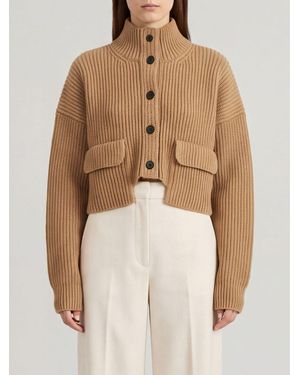 KHAITE Verkürzter Rollkragen-Cardigan Von Aus 100 Kaschmir Mit Asymmetrischem Saum - Natur