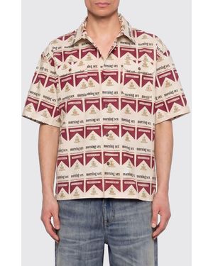 Carne Bollente Printed Stretch Cotton Casual Shirt - Red