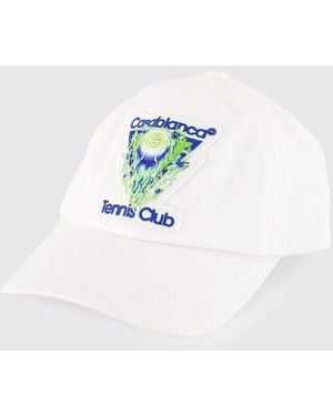CASABLANCA Embroidered Cotton Twill Cap - White