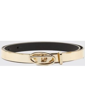 DIESEL B-1Dr Laminated Patent Leather Belt - White