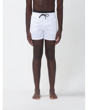 EA7 Polyester Boxer Swim Shorts - White