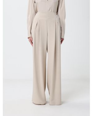 Max Mara High-Waisted Wide-Leg Stretch Silk Satin Pants - Natural