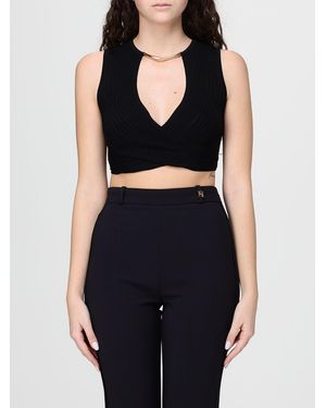 Elisabetta Franchi Viscose Blend Cropped Top - Black