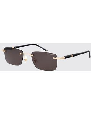 Montblanc Mb0344S Sonnenbrille Aus Metall Und Acetat - Weiß