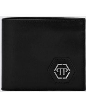 Philipp Plein Bi-Fold Wallet With Logo Plaque - White