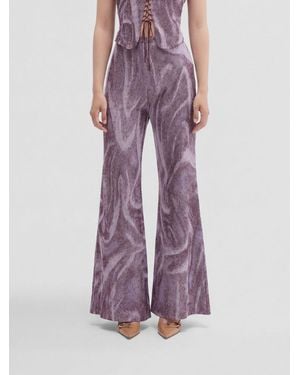 MACCAPANI Easy Printed Flared Trousers - Purple