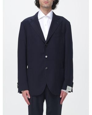 Luigi Borrelli Napoli Single-Breasted Wool And Cashmere Blazer With Peak Lapels - Blue