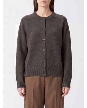 Loulou de Saison Rundhals-Cardigan Aus Woll-Kaschmir-Mischung Mit Rippbündchen - Braun